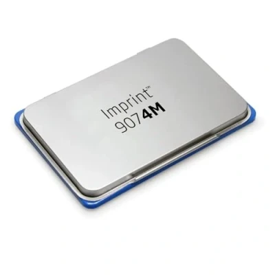 Imagen de Trodat 9074M Imprint Almohadilla empapada en tinta azul a base de agua para sellos manuales, tamaño grande, 160 x 90 mm, estructura metal y plástico