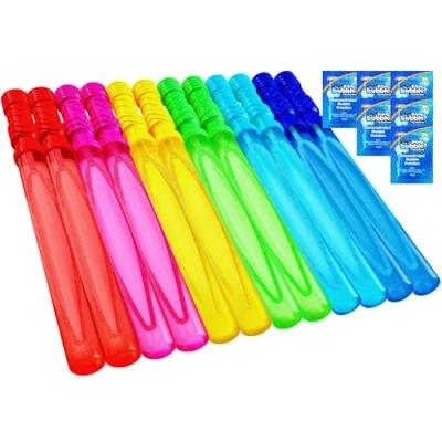 Imagen de JOYIN Pomperos 12 PCS Pompas de Jabón Para Niños Burbuja Varitas Cumpleaños Bodas Exteriores Juguetes