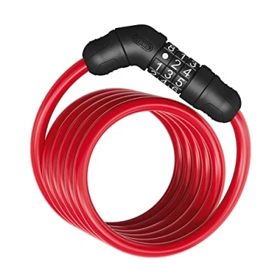 Imagen de ABUS Cerradura de cable en espiral Star 4508C/150 combinación 8 mm grosor Nivel seguridad 2 Rojo