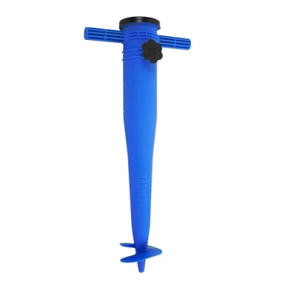 Imagen de Pincho XL Soporte Sombrilla Playa 50cm con Helice y Ajuste Universal Compatible Sombrillas Hasta 50mm, Fijacion Arena Antiviento, Alta Estabilidad, Resistente Sol Agua (Azul)