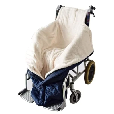Imagen de QmjdDymx Forro Polar para Silla de Ruedas, Ligera Manta Ruedas Impermeable Poncho con Cremallera Universal Wrap Ancianos, discapacitados Invierno