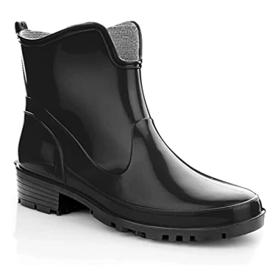 Imagen de LEMIGO Botas de goma cortas Elke, Negro Suela Negra, 38 EU