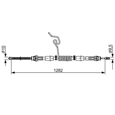 Imagen de BOSCH 1 987 482 462 Cable de Freno Mano 1282 FORD: Transit Mk5 Furgón, Mk6 Camión plataforma/Chasis