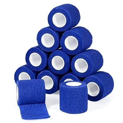 Imagen de Sagafly Venda Cohesiva Envoltura Tape Vet Cinta Bendaje Adhesiva 5cm x 4,5m Vendaje Autoadhesivo Deportiva Cohesivo Vendas para Primeros Auxilios Deportes (Azul)