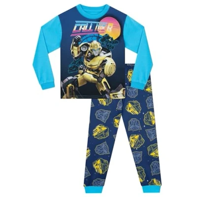 Imagen de Transformers Bumblebee Pijama Niño Pijamas De Invierno Chico Autobots Azul 4 5 años