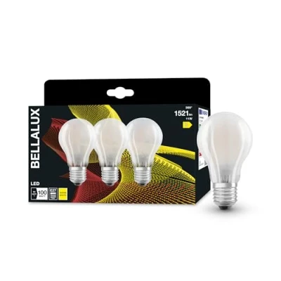 Imagen de BELLALUX LED Lampe für E27 Sockel, mattes Glas,Warmweiß (2700K), 1521 Lumen, Ersatz herkömmliche 100W Leuchtmittel, nicht dimmbar, 3 er Pack