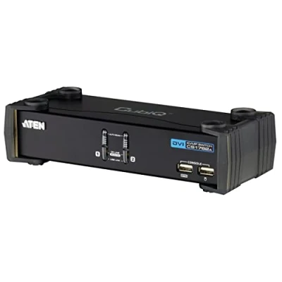 Imagen de Aten CS1762A Negro Interruptor KVM Periférico de Entrada (USB, USB, 1920 x 1200 Pixeles, Negro, Alámbrico)
