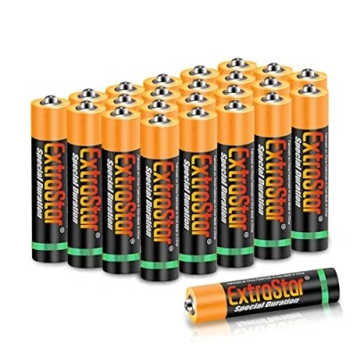 Imagen de EXTRASTAR Batería de Carbón AA R6 1,5 Voltios, 860mAh No5 Pilas, Gama Performance, 24Pcs