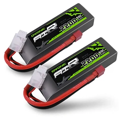 Imagen de OVONIC 3S Batería Lipo 2200 mAh 50C 11,1 V con Conector Deans para RC Coche Barco Camión Avión Helicóptero Multimotor DIY (2 Unidades)