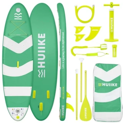 Imagen de HUIIKE Tabla Paddle Surf Hinchable con Accesorios Incluidos, Remo, Quillas, Inflador. Stand Up Board Gran Estabilidad y Resistencia. 305 x 84 15 cm, Soporta hasta 130 kg