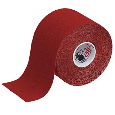 Imagen de ALPIDEX Cinta Kinesiología Tape 5 m x cm Muscular E Book Ejemplos Aplicación, Color:rojo, Cantidad:1 rollo