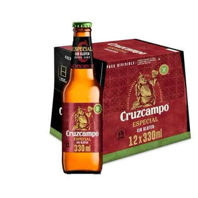 Imagen de Cruzcampo Especial Sin Gluten Cerveza Lager Pack Botella, 12 x 33cl