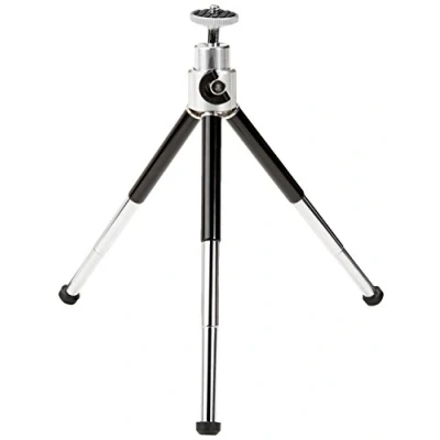Imagen de Amazon Basics Minitrípode ligero, Negro/Plata, Paquete de 1