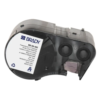Imagen de Brady M5 95 492 etiquetas de poliéster negro sobre blanco 15,24 mm x 41,28 (original)