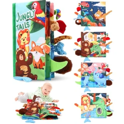 Imagen de SinLaw Libros de Tela para Bebes, Libro Juguetes Aprendizaje y Educativo,Libro Bebe Interactivo (Forest)