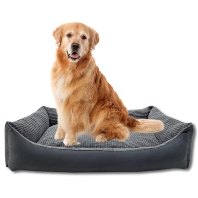 Imagen de Odolplusz Cama para perros, con cojín reversible, funda extraíble y lavable, relleno de esponja poliuretano 100% agradable al tacto, 100 x 70 cm (grafito)