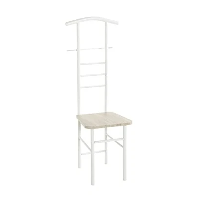 Imagen de HAKU Möbel aparcacoches roble, blanco, MDF, metal Dim.: AN 46 cm x AL 119 P 50 cm, Estilo: Moderno
