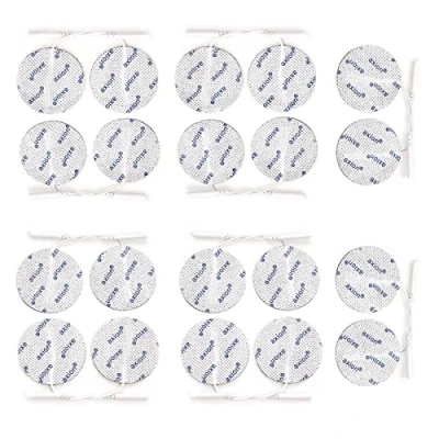 Imagen de Set de 20 electrodos redondos axion Ø 50 mm para su electroestimulador TENS y EMS con conexión clavija 2 Parches autoadhesivos reuso