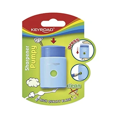 Imagen de Sacapuntas de Plástico con Depósito Pumpy Lápices hasta 8 mm 1 Uso Infantil Color Azul Material Oficina y Papelería Keyroad