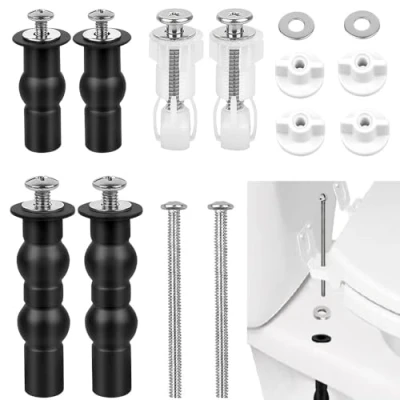 Imagen de CAREDGO Tornillos para Asiento de Inodoro Tapa WC universal Fijación Piezas Bisagra Accesorios Fijar la del