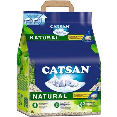 Imagen de Catsan Natural Arena para Gatos Biodegradable. Neutralización eficaz del Olor y la Humedad