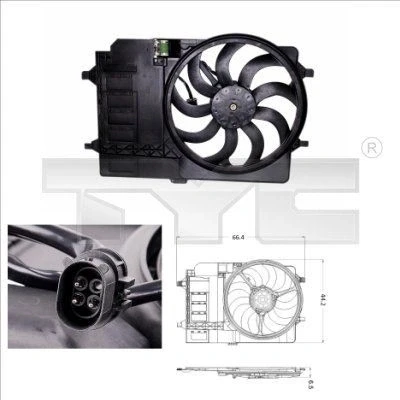 Imagen de TYC 803 0001 Ventilador de radiador 400 260 con bastidor (armazón), resistencia carga MINI: Hatchback
