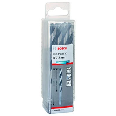 Imagen de Bosch Professional 10 brocas helicoidales HSS PointTeQ, para metal, 7.6 x 75 117 mm, accesorio de taladro