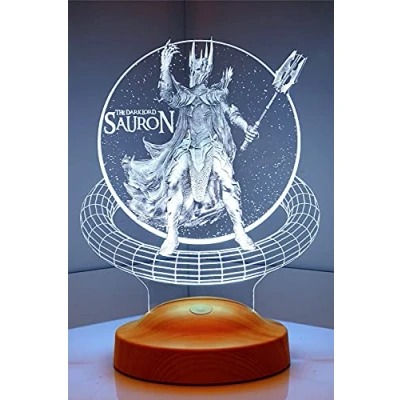 Imagen de Sentidos Señor de los Anillos Luz nocturna LED Regalos Lámpara con Nombres Grabado Personalizado Cumpleaños Escritorio (El Sauron)