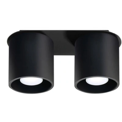 Imagen de SOLLUX lighting Orbis Downlight Lámpara De Techo Diseño Moderno Con Pantallas Cilíndricas Hecho Aluminio 2 Bombillas GU10 Reemplazables Negro, 26 x 10 12 cm
