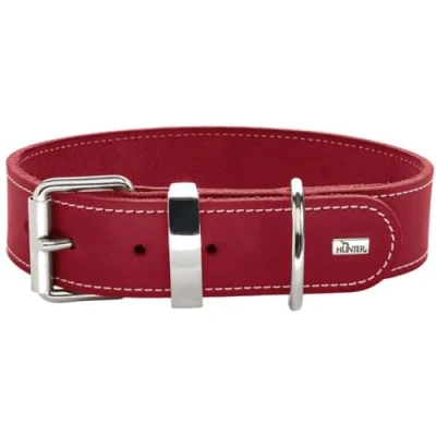 Imagen de HUNTER Aalborg Special Collar de Piel para Perro, Resistente, cómodo, 70 (L XL), Color Rojo