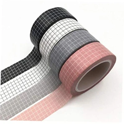 Imagen de Zonster 4 en Blanco y Negro Cinta Cintas Rolls cuadrícula Washi Tape Japonesa Agenda de Papel enmascaramiento Pegatinas Decorativas para Embalaje papelería Álbum Recortes Regalo