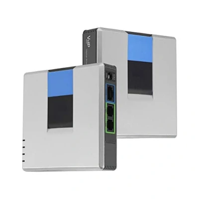 Imagen de Adaptador de Teléfono Internet, Puerta Enlace VoIP Internet 2 Puertos Cable SIP RJ11 para PAP2T(Enchufe la UE)