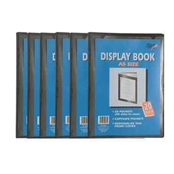 Imagen de 6 A5 Display Book Presentation Folder 20 Pocket Black