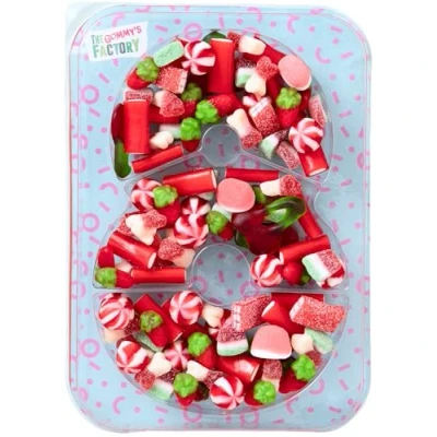 Imagen de Gommy&#039;s Factory Party Numbers nº 8. Tarta de gominolas para cumpleaños con forma números. 500g chuches
