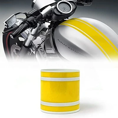 Imagen de 4R Quattroerre.it 10664 Tiras Adhesiva Bike Stripe Triple, Amarillo, 8 cm x 2 mt