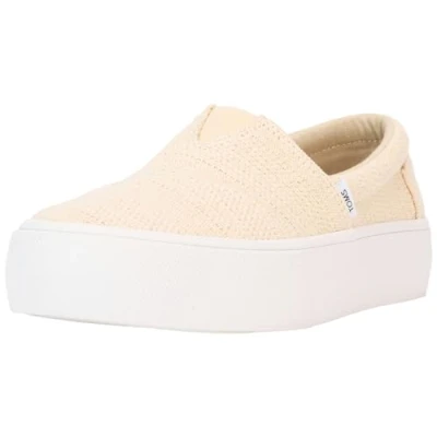 Imagen de TOMS Plataforma Fenix sin Cordones, Zapatillas Mujer, Rayas de Lino metálico Natural teñir, 35.5 EU