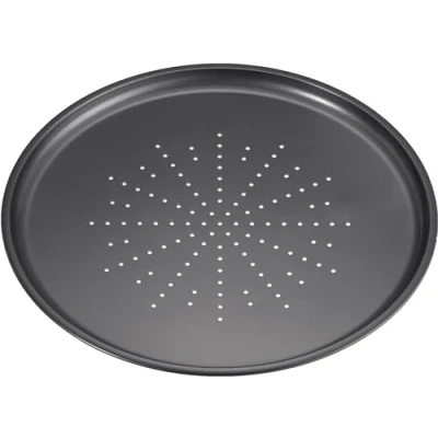 Imagen de Ibili Molde Pizza Crispy Moka 32 CMS, Stainless Steel, Negro