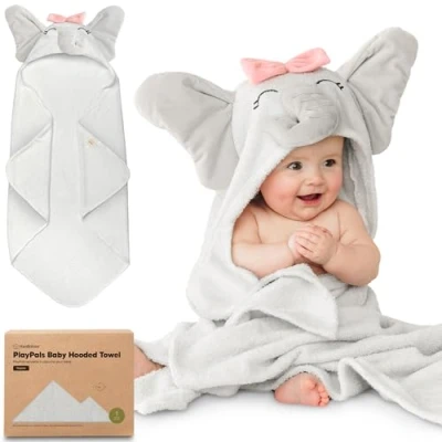 Imagen de KeaBabies Bio Toalla de Capucha bebé para niñas, niños Suave, Absorbente, 100% algodón con recién Nacidos, baño Grande bebés (Ella)