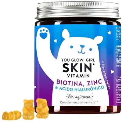 Imagen de Bears with Benefits Hyaluron Gummy Piel radiante con 100 mg de ácido hialurónico alta dosis, vitamina C, zinc, biotina 60 piezas gominolas vitaminas sin azúcar