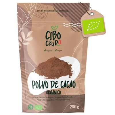Imagen de Cacao Amargo en Polvo 200g. Orgánico Natural y Puro procesado a bajas temperaturas. Crudo Ecológico Rico Antioxidantes Magnesio Hierro Vitamina B1 B2.