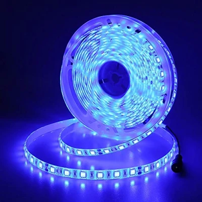 Imagen de JOYLIT 24V Tiras LED Iluminación Azul 300 LEDs SMD5050, 5M IP65 Impermeable Luces para Armario, Dormitorio, Muebles, Cocina