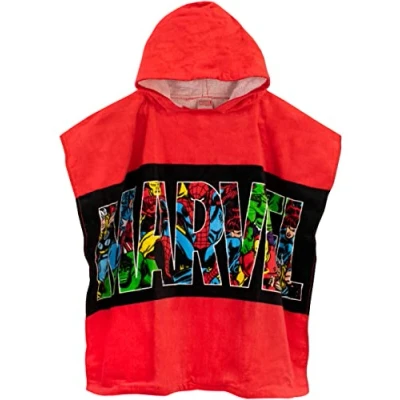 Imagen de Marvel Poncho Surf Avengers Toalla Niño Toallas de Aglodon Baño Playa Talla Unica, Rojo