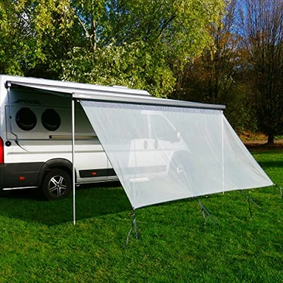 Imagen de your GEAR Capri Sun Blocker 6 tamaños Panel delantero y laterales permeable al viento para toldo, visión protección solar, 3 refuerzos con diámetro de 4,3, 6,2 7 mm ancho pared frontal