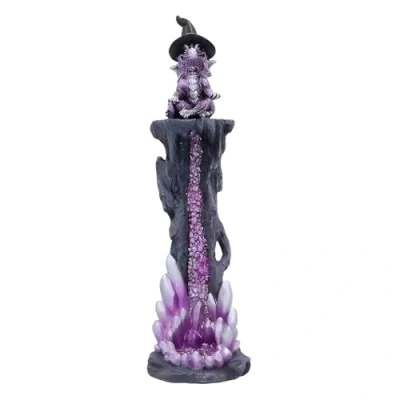 Imagen de Nemesis Now Dragon Quemador de Incienso, Resina, Morado, 26,5 cm