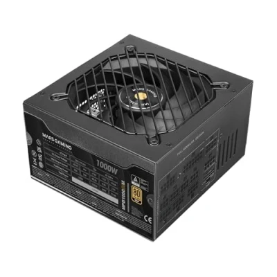 Imagen de MARS GAMING MPB1000SIM, Fuente Alimentación Full Modular ATX 1000W, 7 Años Garantía, 80Plus Gold 90%, Ventilador SI Extreme Silence 140mm, Tecnologías AI2 RPM, DC y SMD, 3.1 PCIe 5.1, Negro