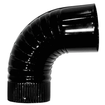 Imagen de WOLFPACK LINEA PROFESIONAL 22011100 Codo Estufa Color Negro Vitrificado de 100 mm. 90.