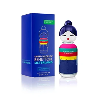 Imagen de United Colors of Benetton, Sisterland Blue Neroli, Eau de Toilette para Mujer, Larga duración, Fragancia joven, moderna y fresca, Notas frutales, ámbar lavanda, Optimo uso diario, 80 ml