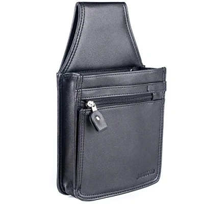 Imagen de SWISSONA Bolsa de Camarero Profesional Monedero Billetera para Funda Cartera Negra Hombres y Mujeres Dinero Billetes Monedas Camarera Taxi Cuero Sintético Resistente