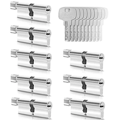 Imagen de GERCAR 8 cilindros de cierre uniforme 30/30, incluye 40 llaves, 60 mm, cerradura cilindro con función N+G, juego unidades, longitud: mm A: 30 B: