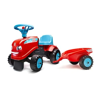 Imagen de Falk Portador Tractor Go! con Remolque a Partir de 12 Meses Fabricado en Francia 2 Estilos personalización Placa matrícula Personalizable 200B